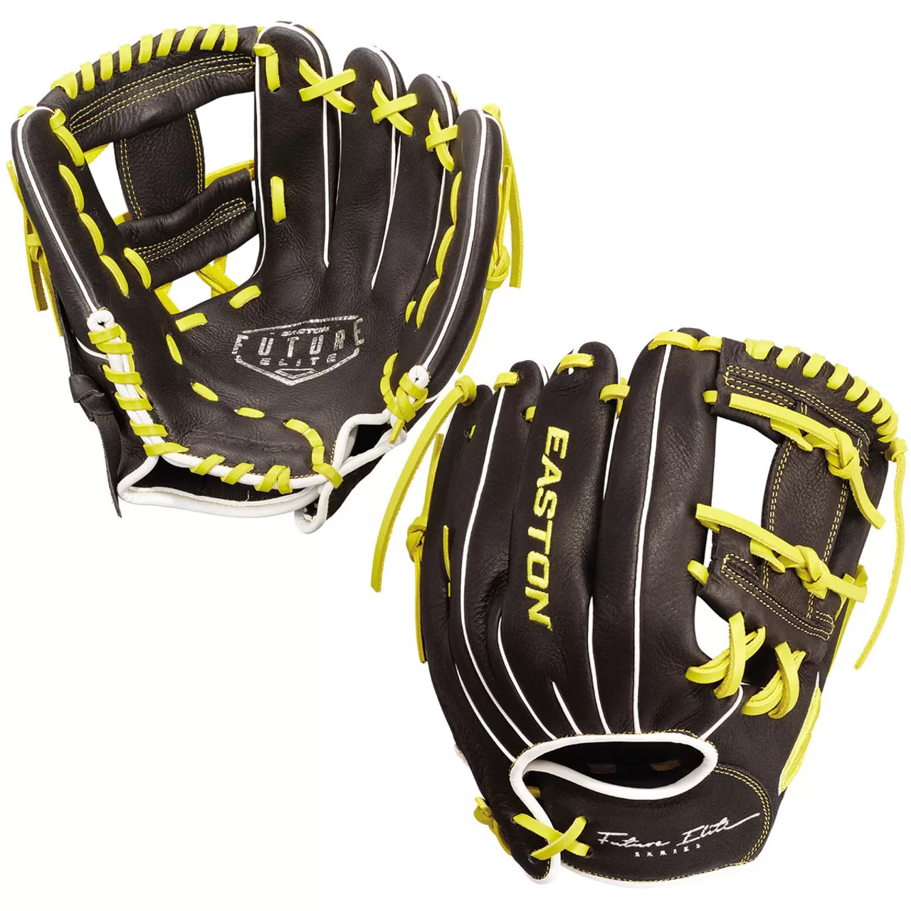 Easton Future Elite 11 Inch FE11 Youth Baseball Glove - Black/Yellow 3 Easton Future Elite 11 Inch FE11 Youth Baseball Glove - Black/Yellow