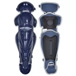Under Armour UA Victory Intermediate 14.5 Inch Baseball Catcher's Leg Guards -Baseball Shop ua ualg2 vs nvy 10121.1674690734